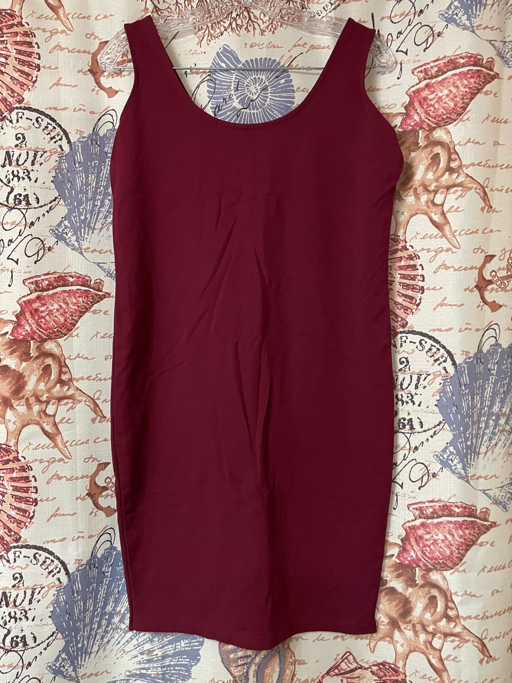 Women’s Sleeveless Bodycon Dress - Burgundy